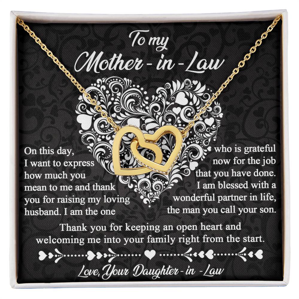 Mother-In-Law-An Open Heart-Interlocking Hearts Necklace
