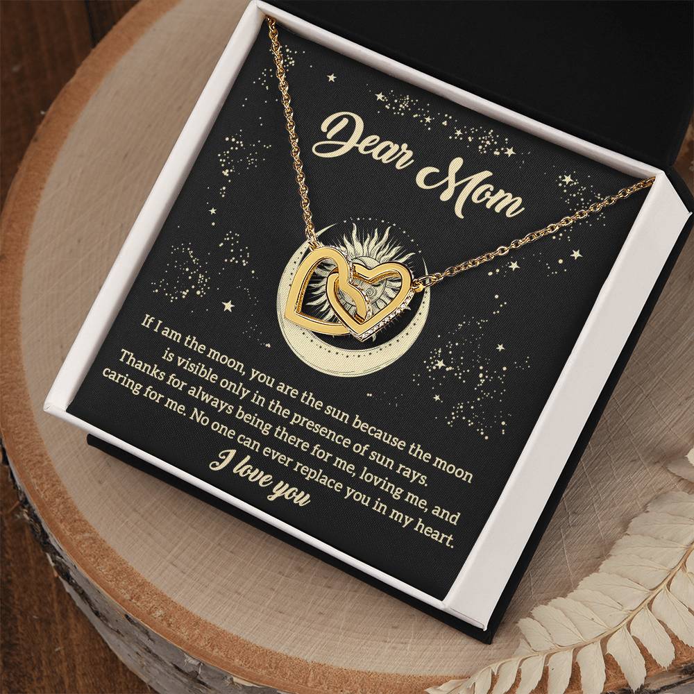 Mom-There For Me-Interlocking Hearts Necklace