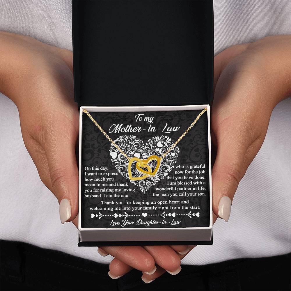 Mother-In-Law-An Open Heart-Interlocking Hearts Necklace