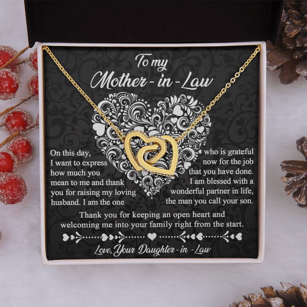 Mother-In-Law-An Open Heart-Interlocking Hearts Necklace