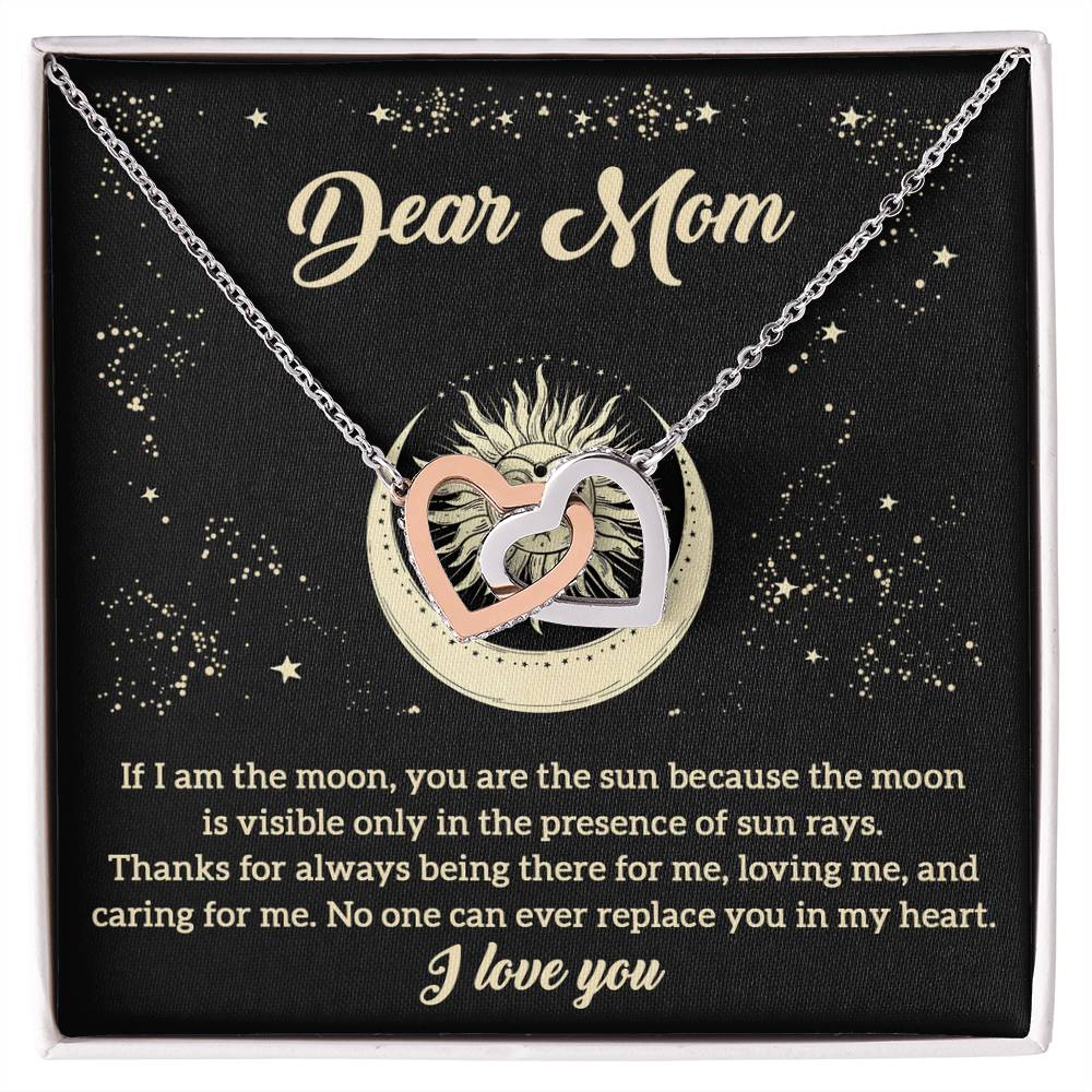 Mom-There For Me-Interlocking Hearts Necklace