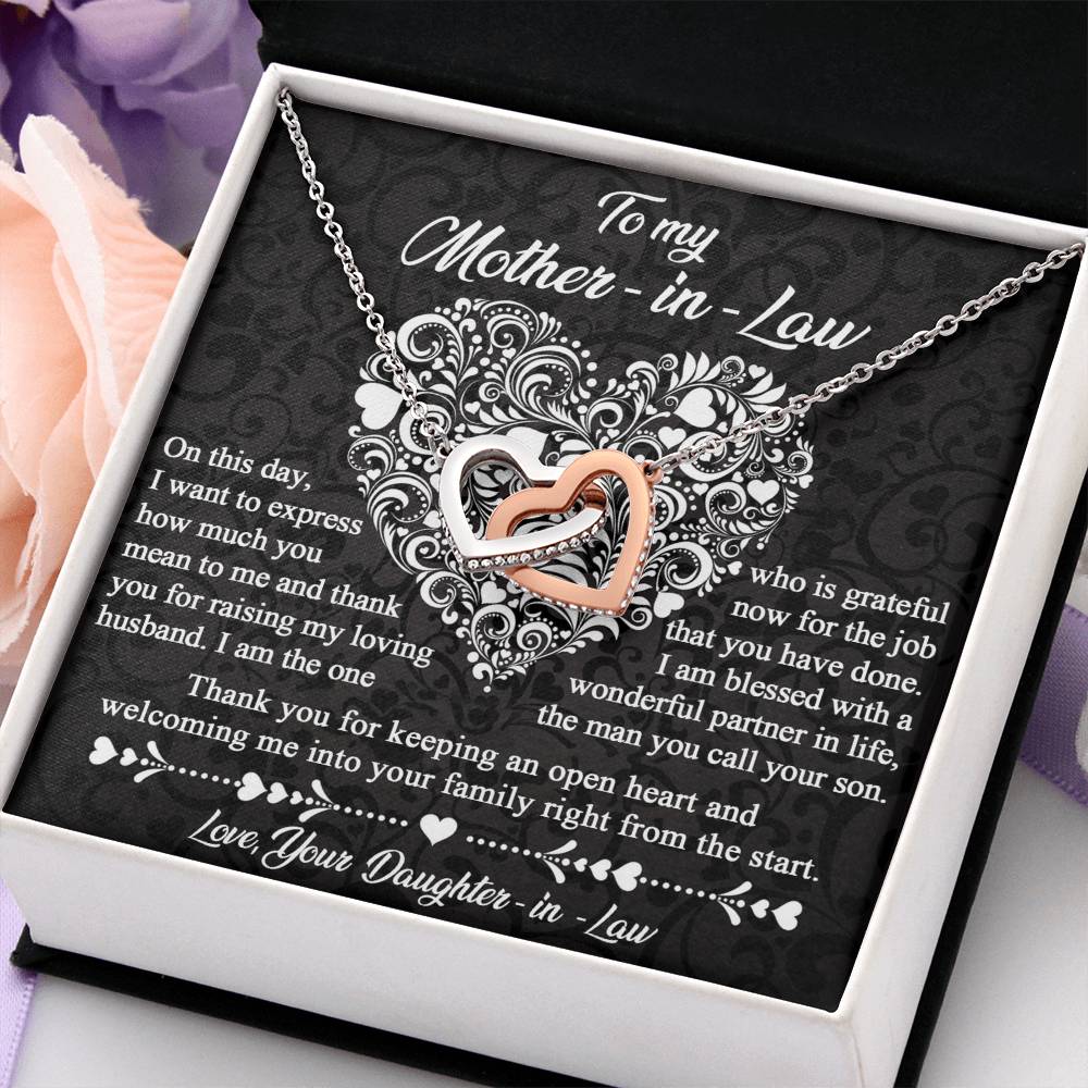 Mother-In-Law-An Open Heart-Interlocking Hearts Necklace