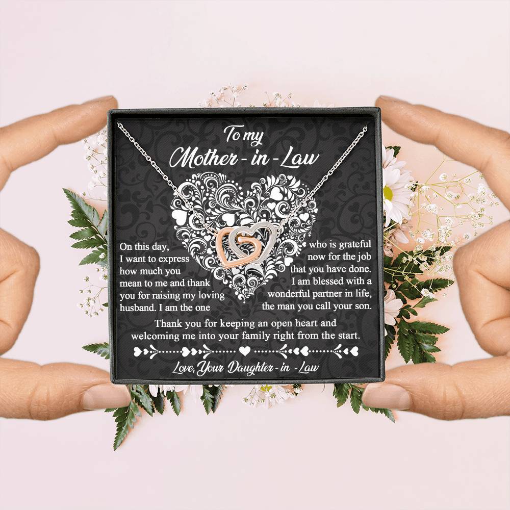 Mother-In-Law-An Open Heart-Interlocking Hearts Necklace