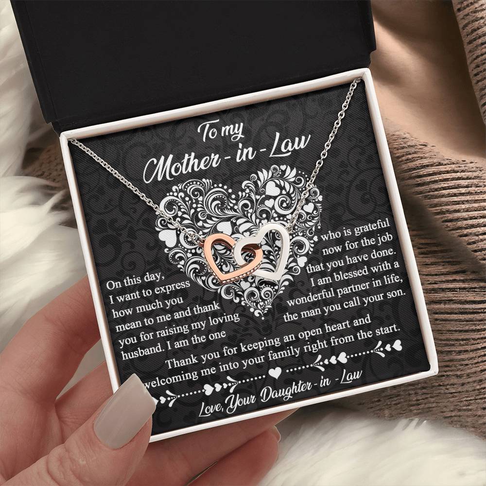 Mother-In-Law-An Open Heart-Interlocking Hearts Necklace