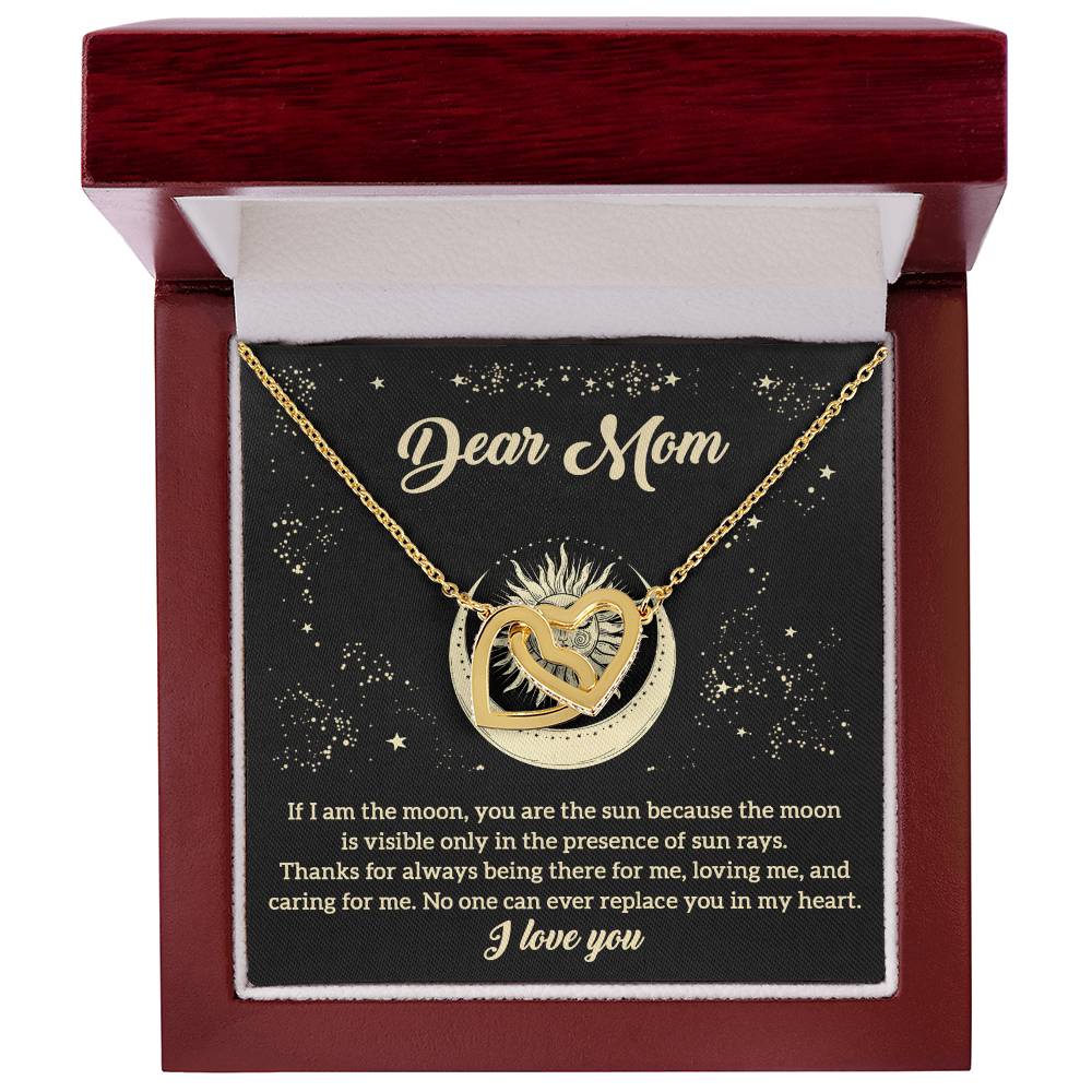 Mom-There For Me-Interlocking Hearts Necklace