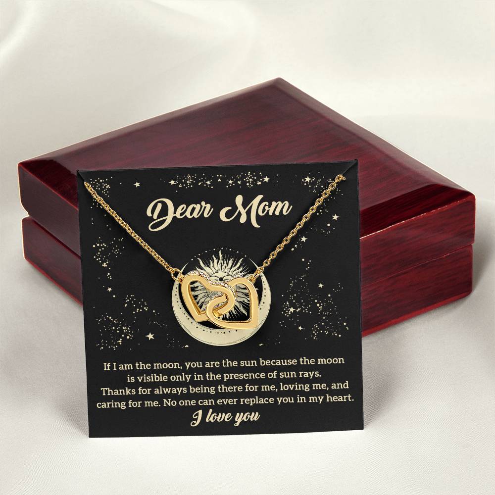 Mom-There For Me-Interlocking Hearts Necklace