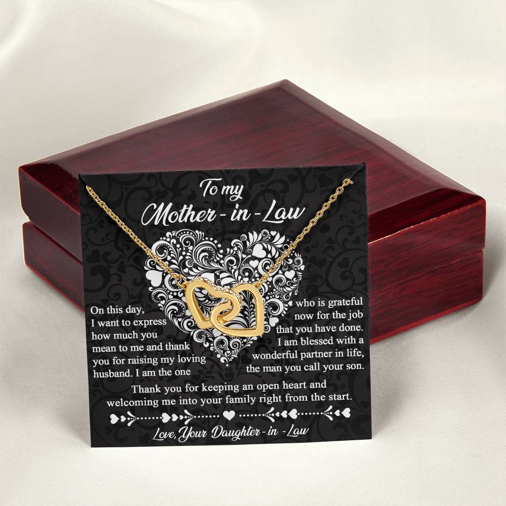 Mother-In-Law-An Open Heart-Interlocking Hearts Necklace