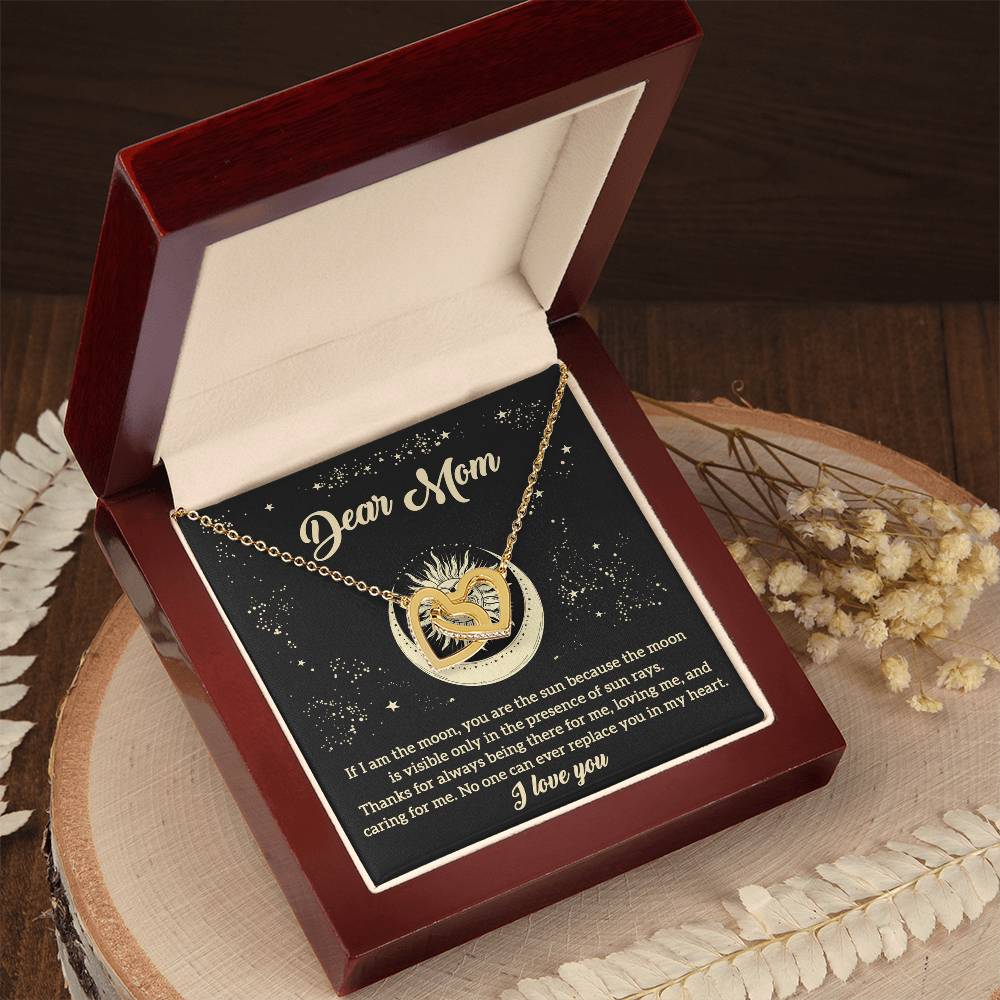 Mom-There For Me-Interlocking Hearts Necklace