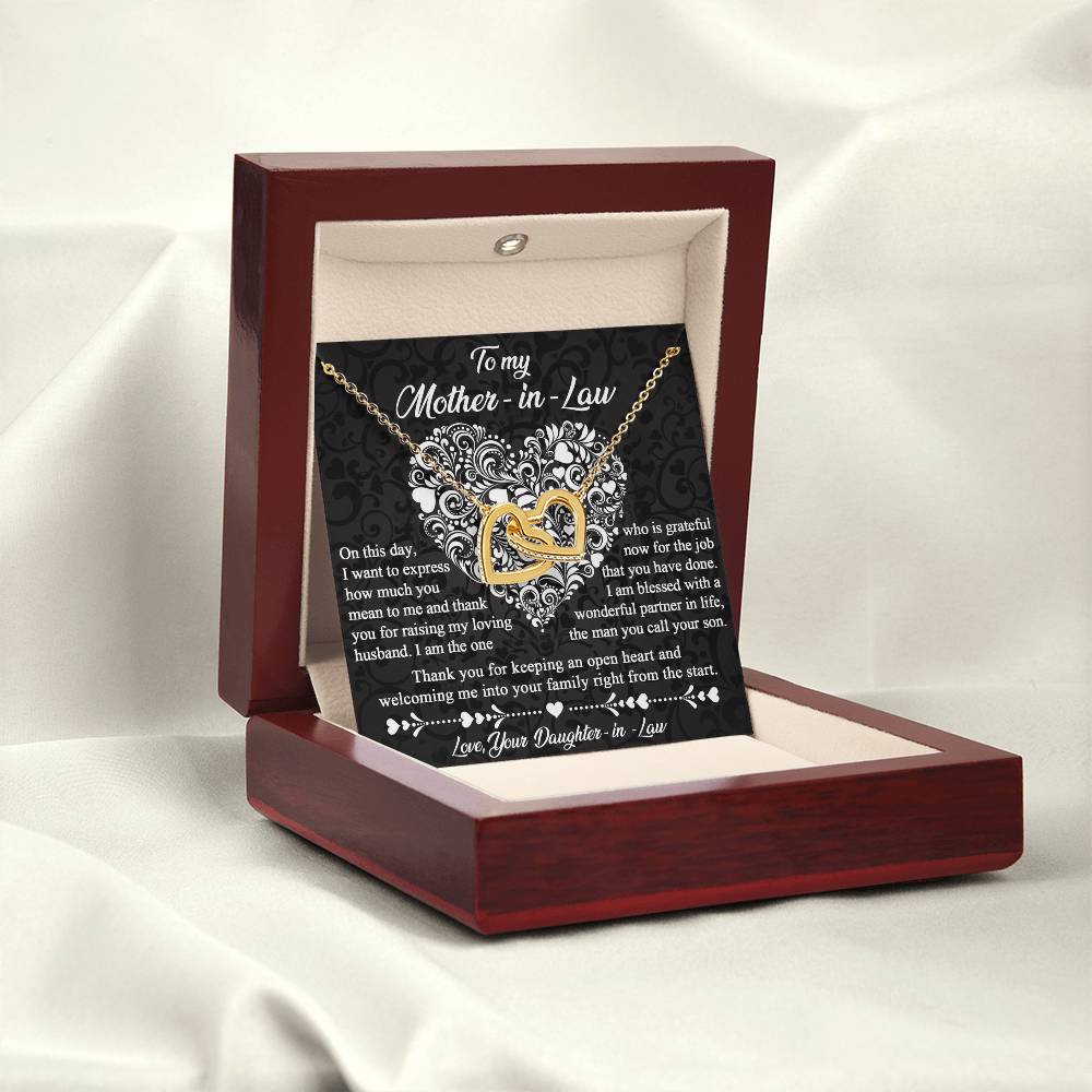Mother-In-Law-An Open Heart-Interlocking Hearts Necklace
