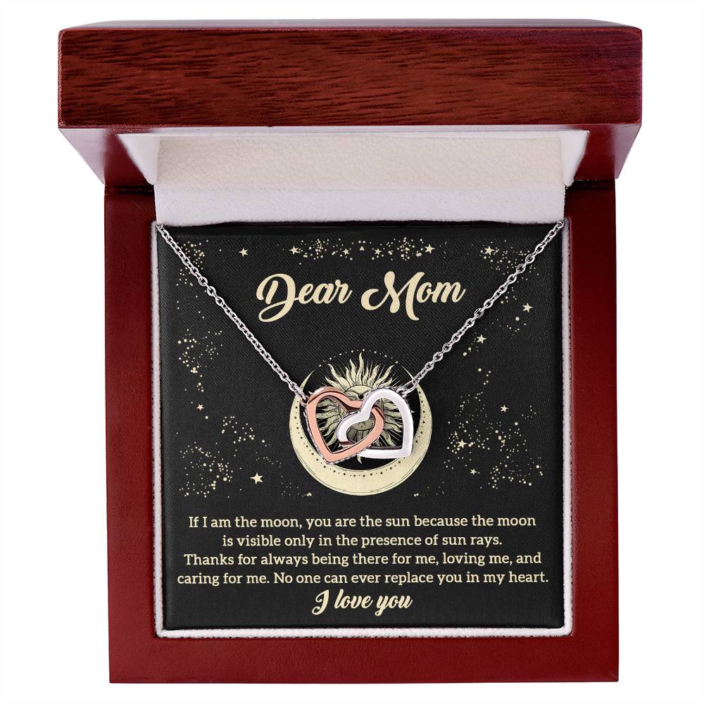 Mom-There For Me-Interlocking Hearts Necklace