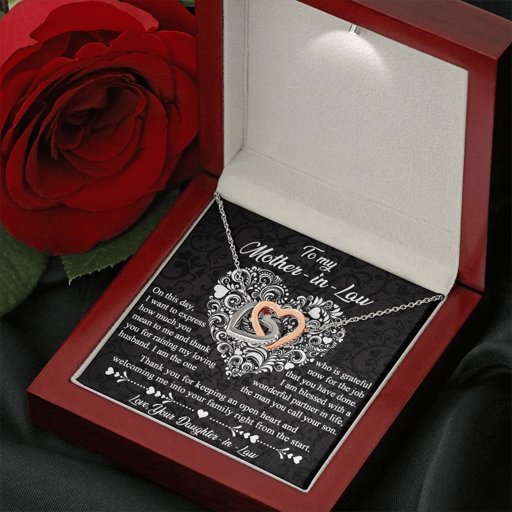 Mother-In-Law-An Open Heart-Interlocking Hearts Necklace