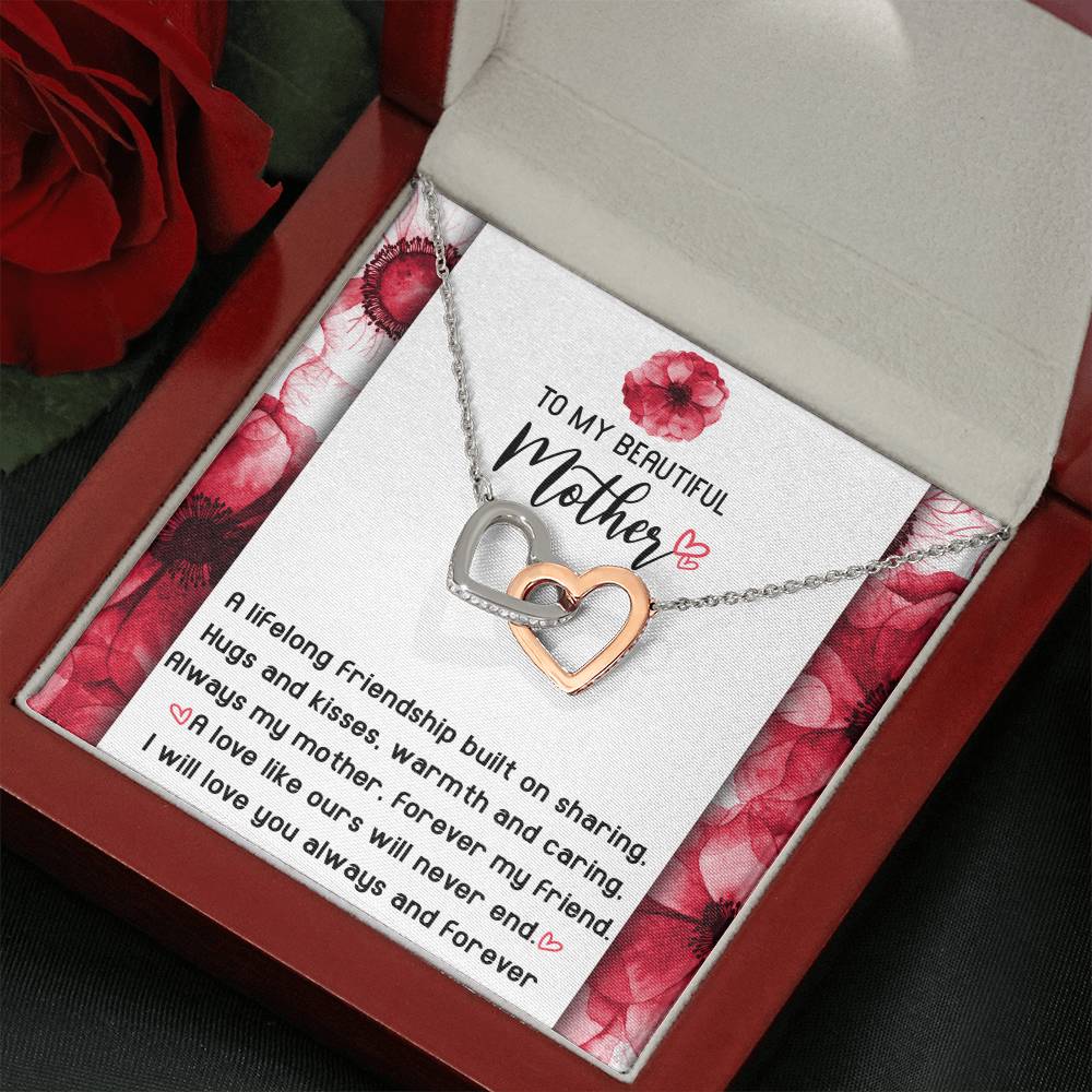 Mom-Will Never End-Interlocking Hearts Necklace