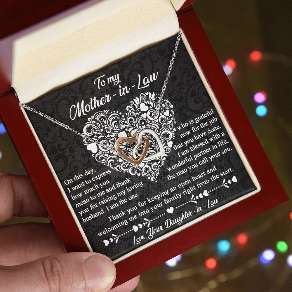 Mother-In-Law-An Open Heart-Interlocking Hearts Necklace