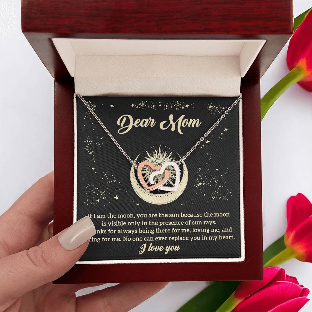 Mom-There For Me-Interlocking Hearts Necklace
