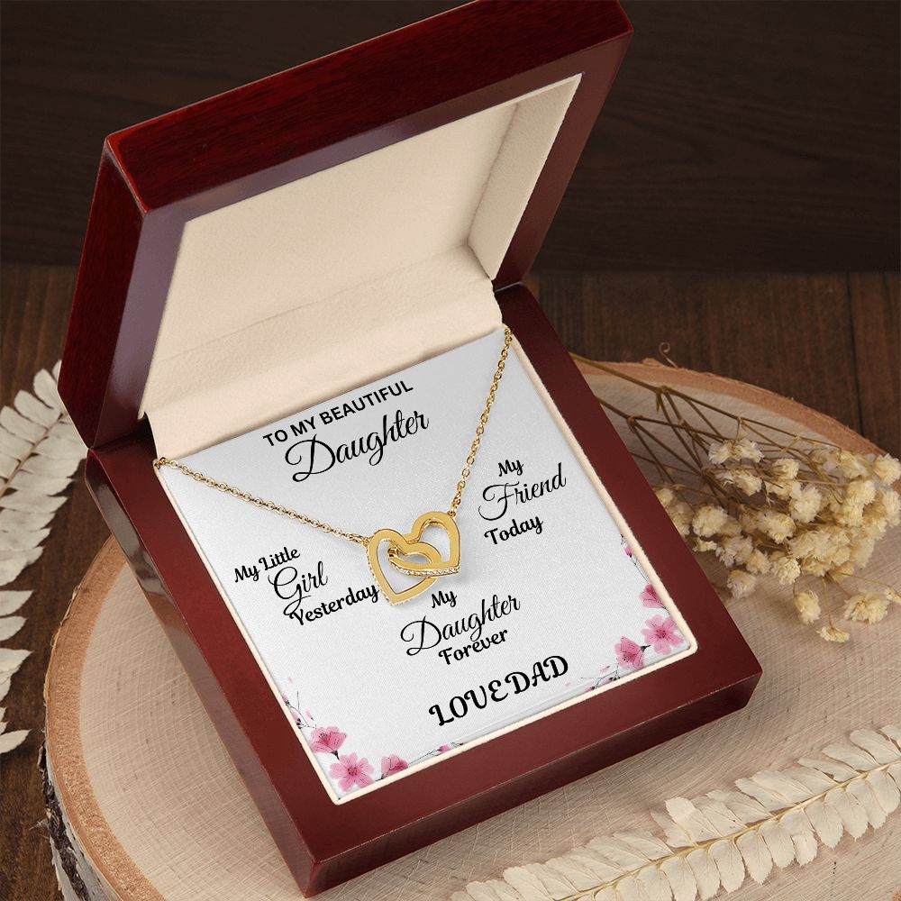 Interlocking Hearts Necklace-Beautiful Daughter