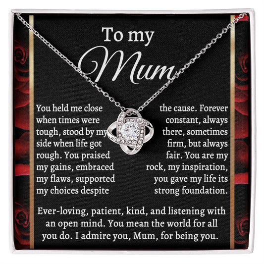 Mom-By My Side-Love Knot Necklace