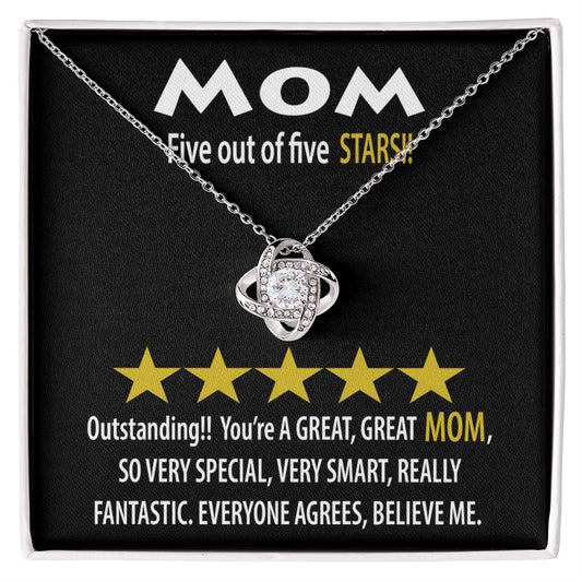 Mom-Five Stars-Love Knot Necklace