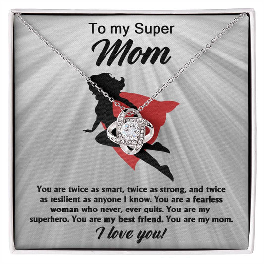 Mom-A Fearless Heart-Love Knot Necklace