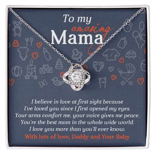 Mom To Be-At First Sight-Love Knot Necklace