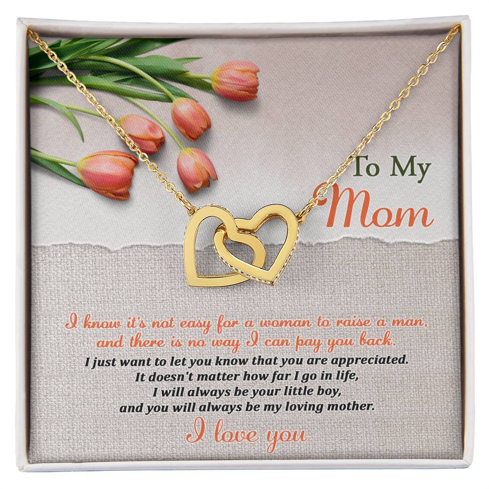 Mom-Go In Life-Interlocking Hearts Necklace