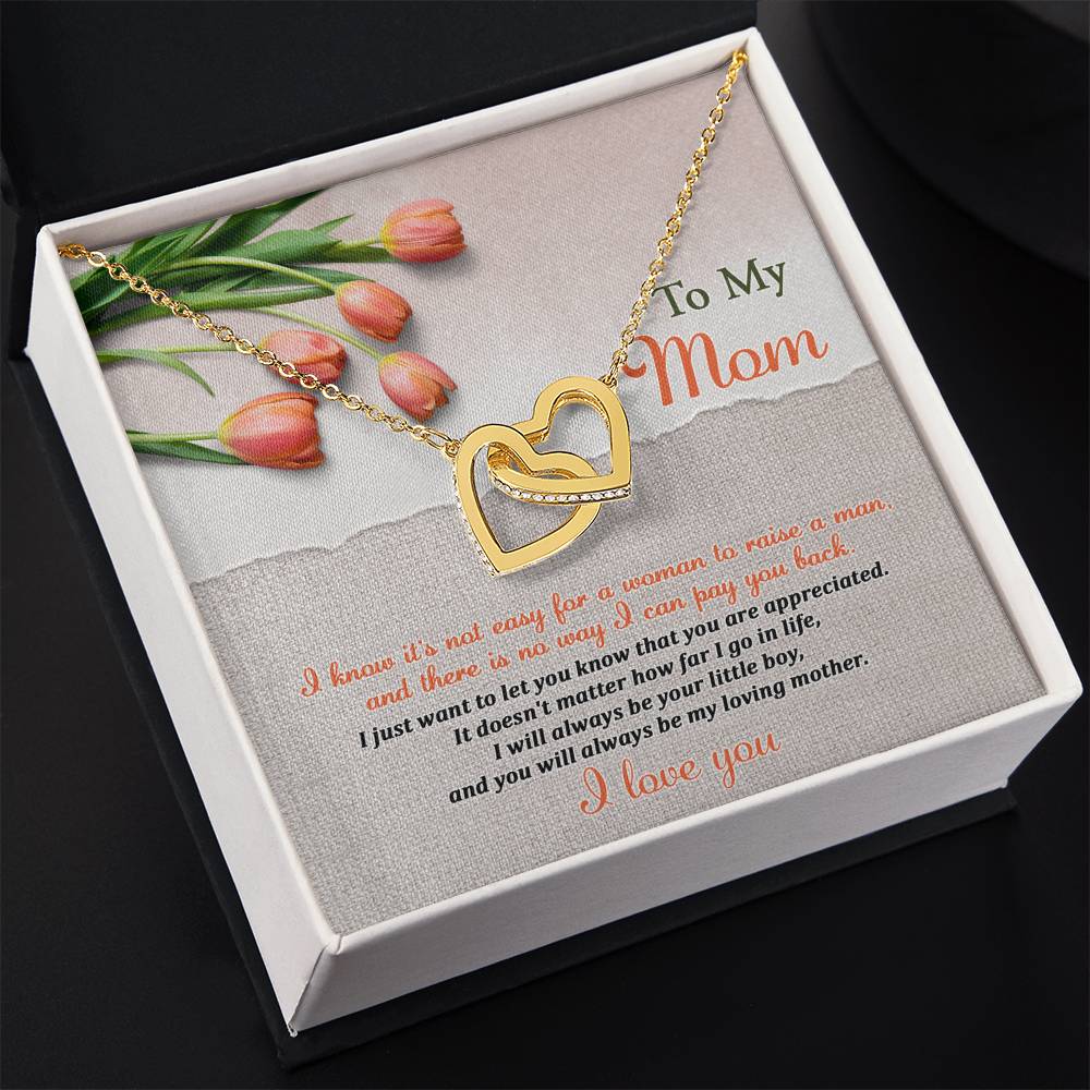 Mom-Go In Life-Interlocking Hearts Necklace