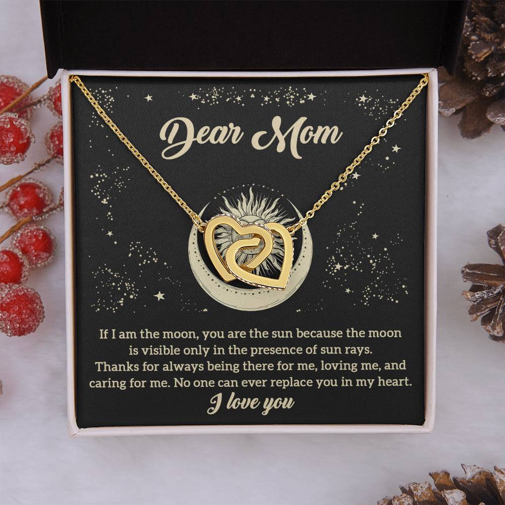 Mom-There For Me-Interlocking Hearts Necklace