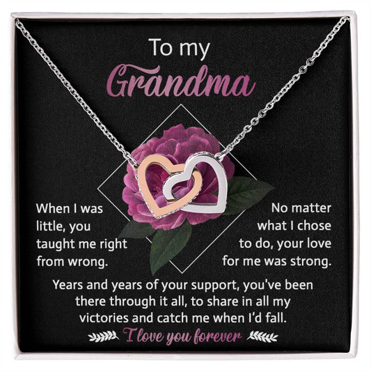 Grandma-Love Me For Me-Interlocking Hearts Necklace