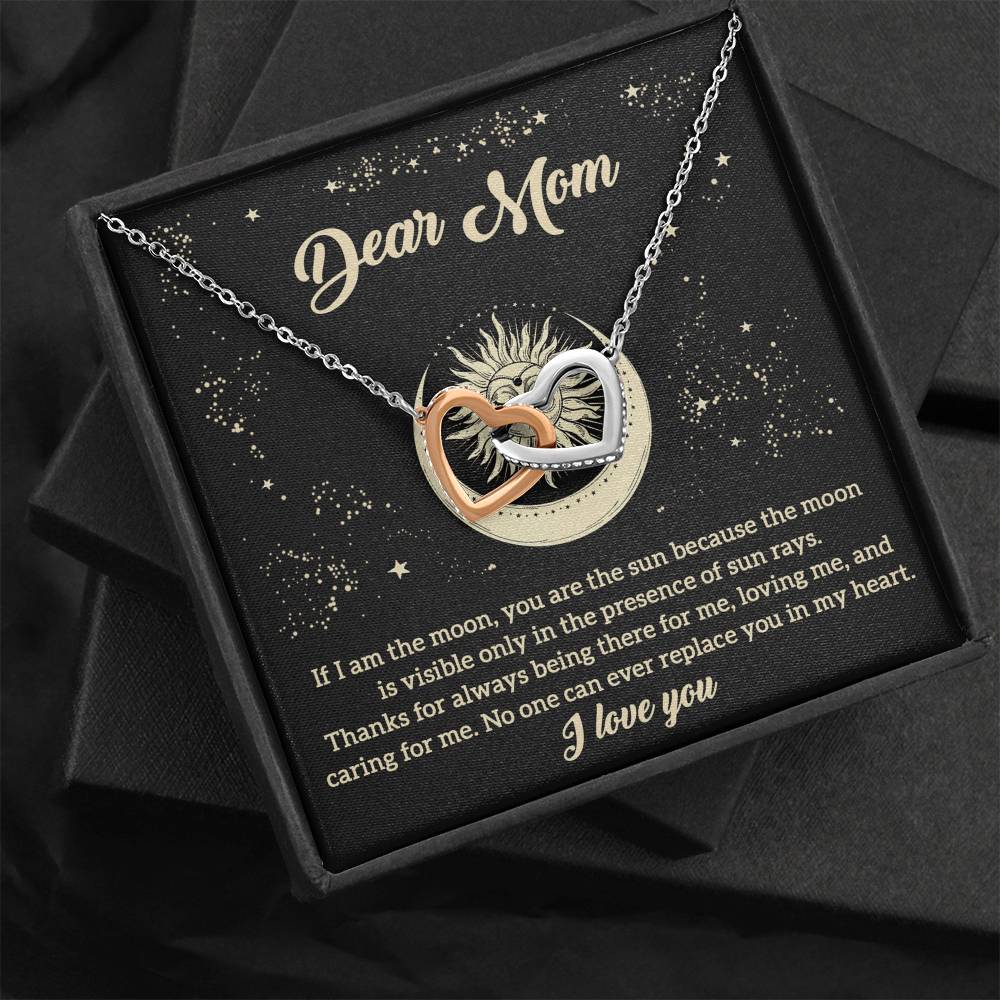 Mom-There For Me-Interlocking Hearts Necklace