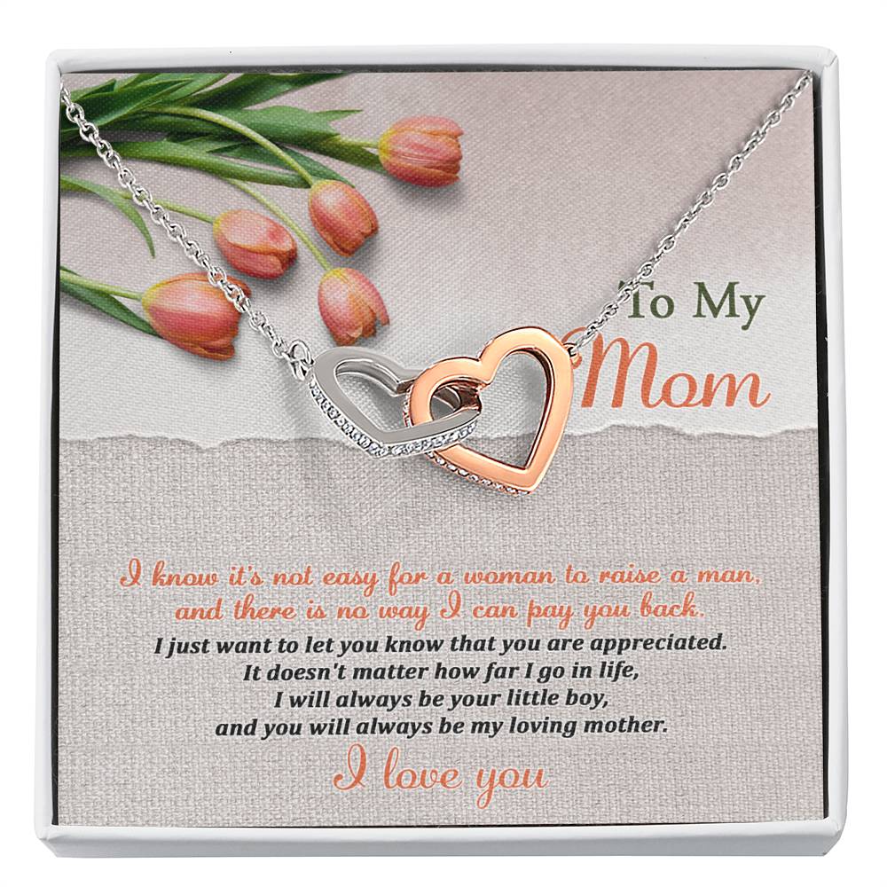 Mom-Go In Life-Interlocking Hearts Necklace