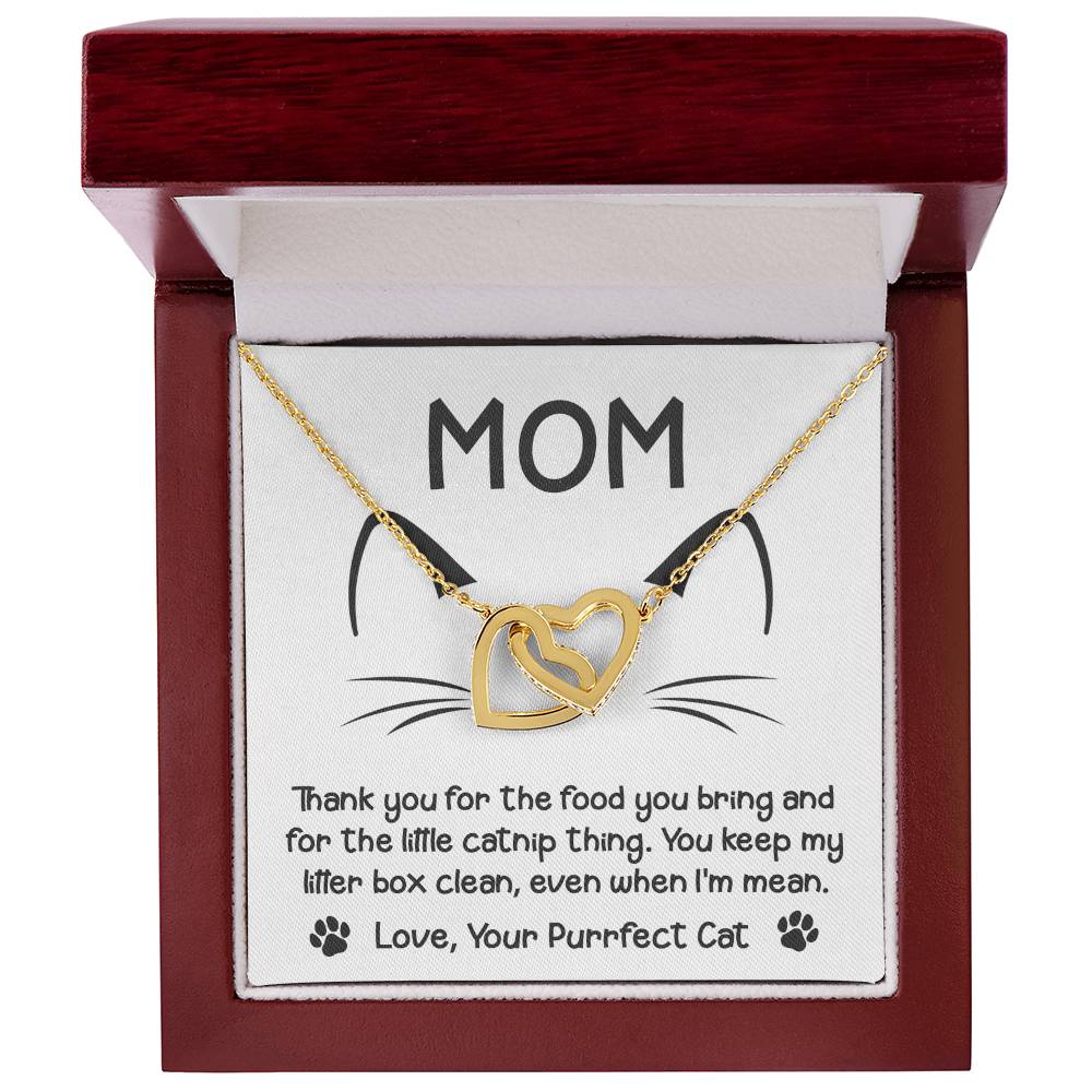 Cat Mom-When Im Mean-Interlocking Hearts Necklace