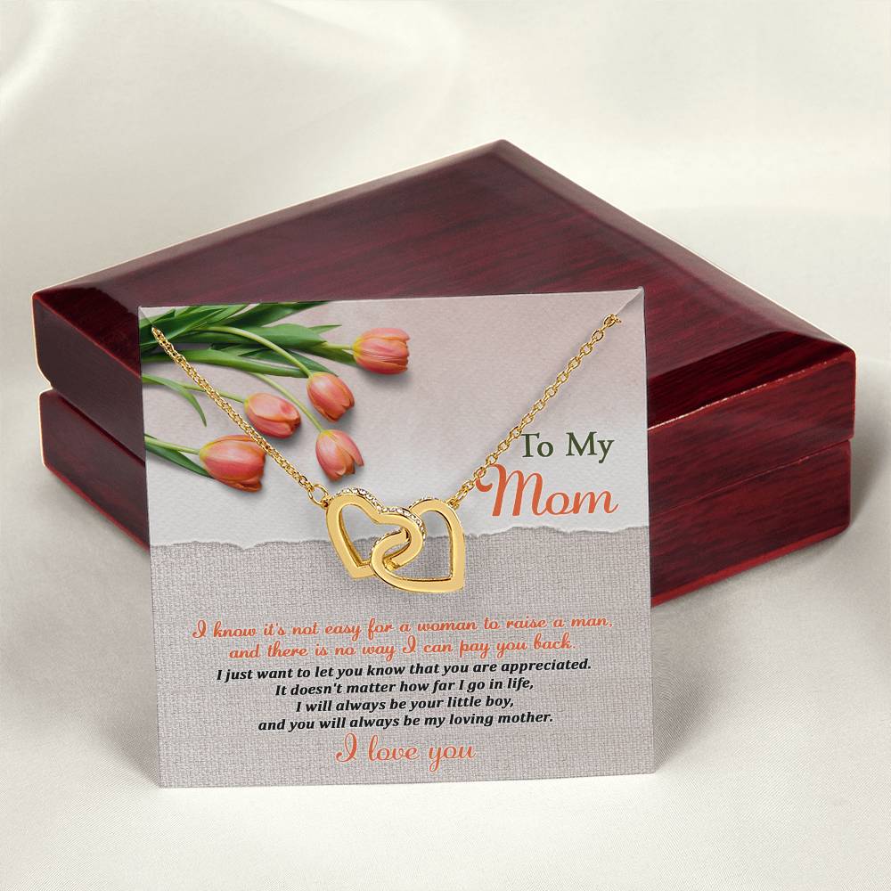 Mom-Go In Life-Interlocking Hearts Necklace