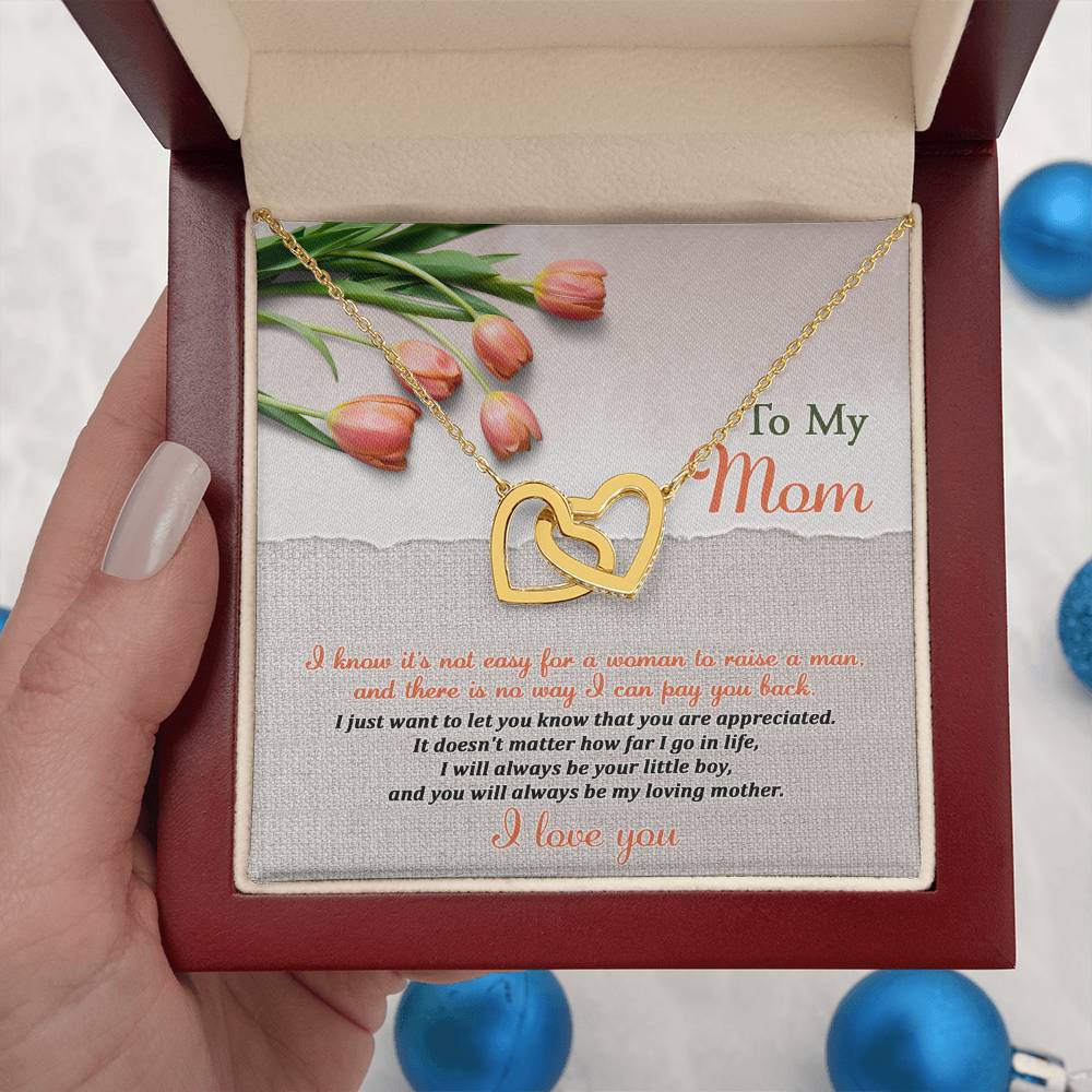 Mom-Go In Life-Interlocking Hearts Necklace