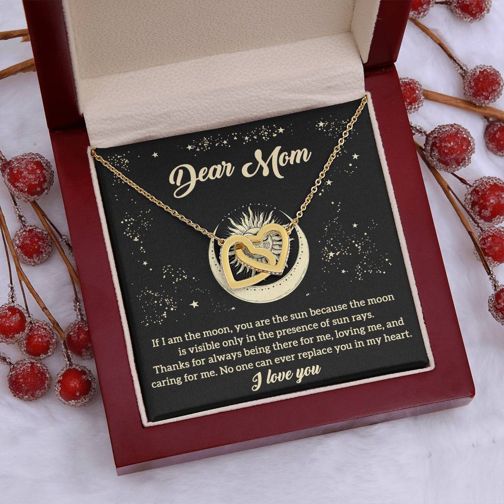 Mom-There For Me-Interlocking Hearts Necklace