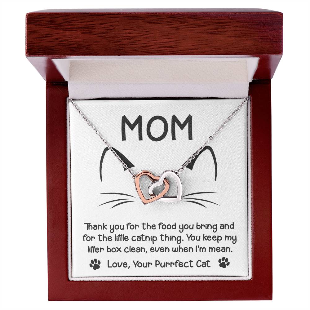 Cat Mom-When Im Mean-Interlocking Hearts Necklace