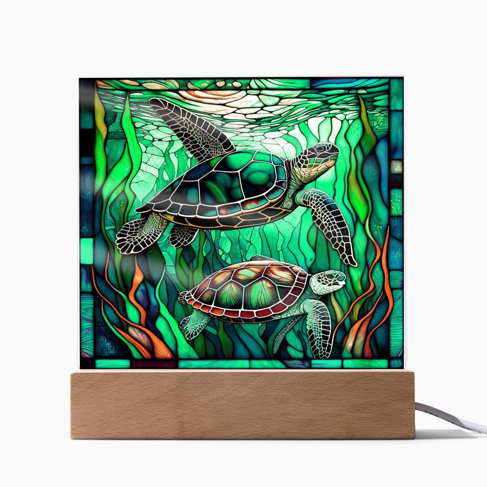 Stained Glass Turtle-Acrylic Square