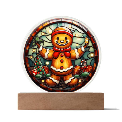 Christmas Gingerbread-Acrylic Circle