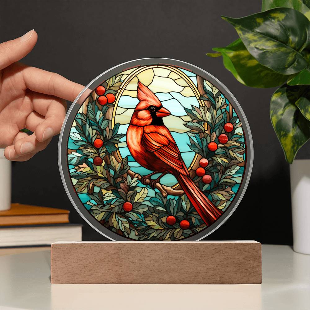 Christmas Cardinal-Acrylic Circle