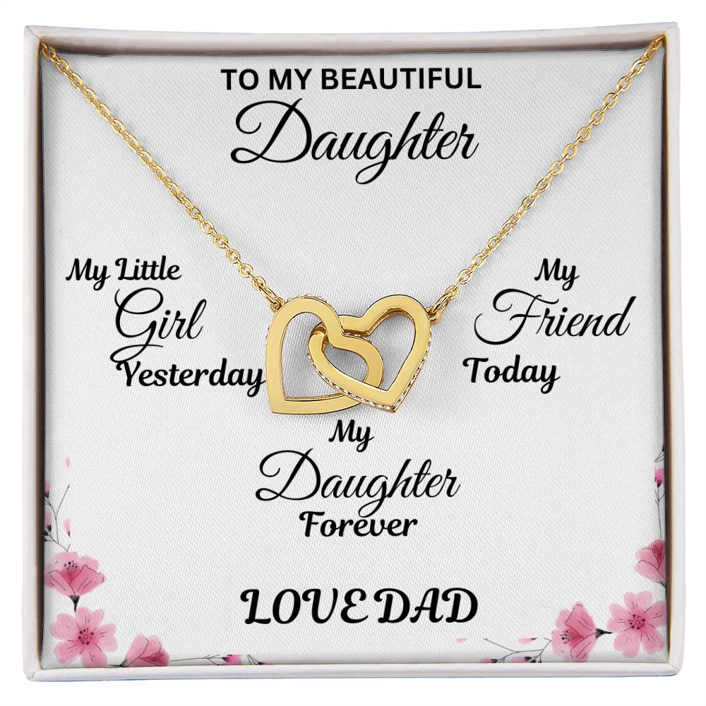 Interlocking Hearts Necklace-Beautiful Daughter
