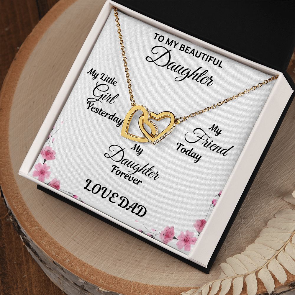 Interlocking Hearts Necklace-Beautiful Daughter