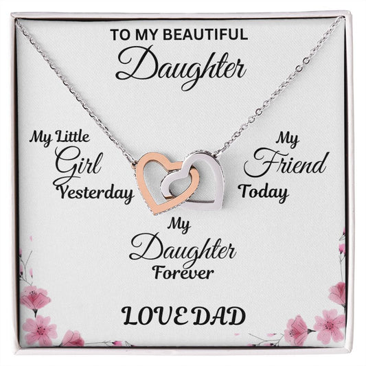 Interlocking Hearts Necklace-Beautiful Daughter